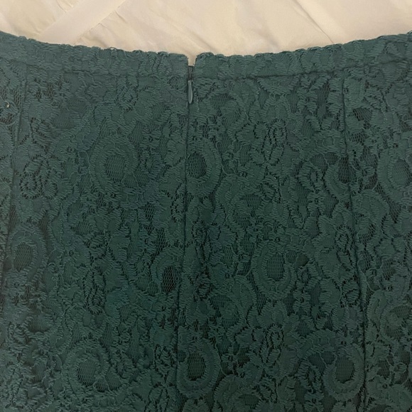 A Line Emerald Green Lace Knit Skirt - Picture 9 of 10
